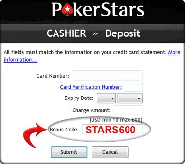 Deposit at PokerStars